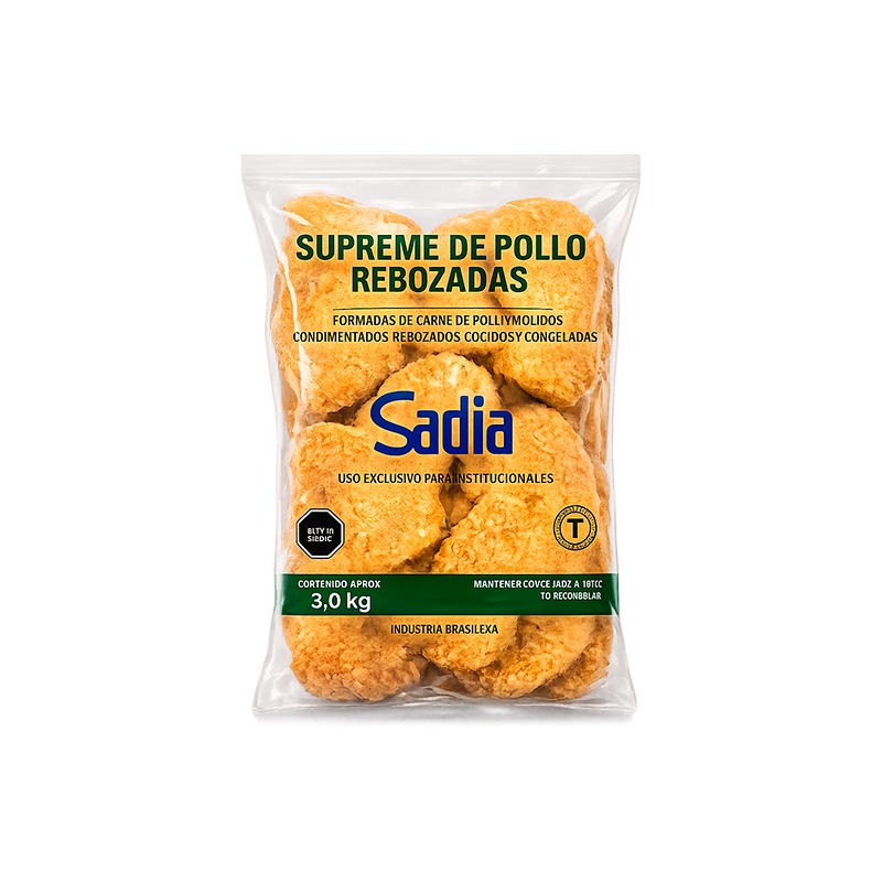 Supremas de Pollo Rebozadas Congeladas Sadia 2 x 3 kg