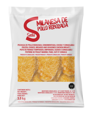 Milanesas de Pollo Rebozadas Congeladas Sadia 3 x 3 kg