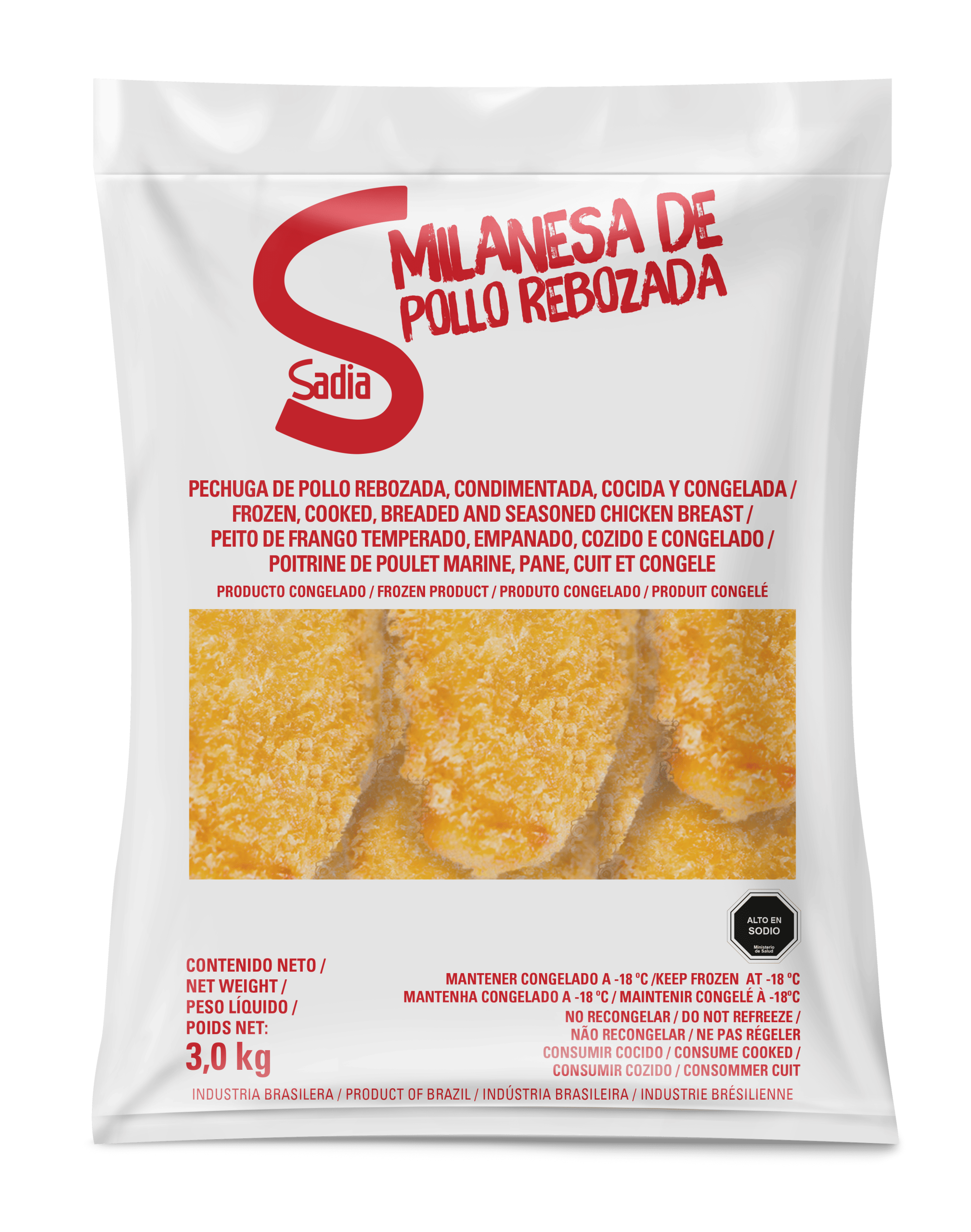 Milanesas de Pollo Rebozadas Congeladas Sadia 3 x 3 kg