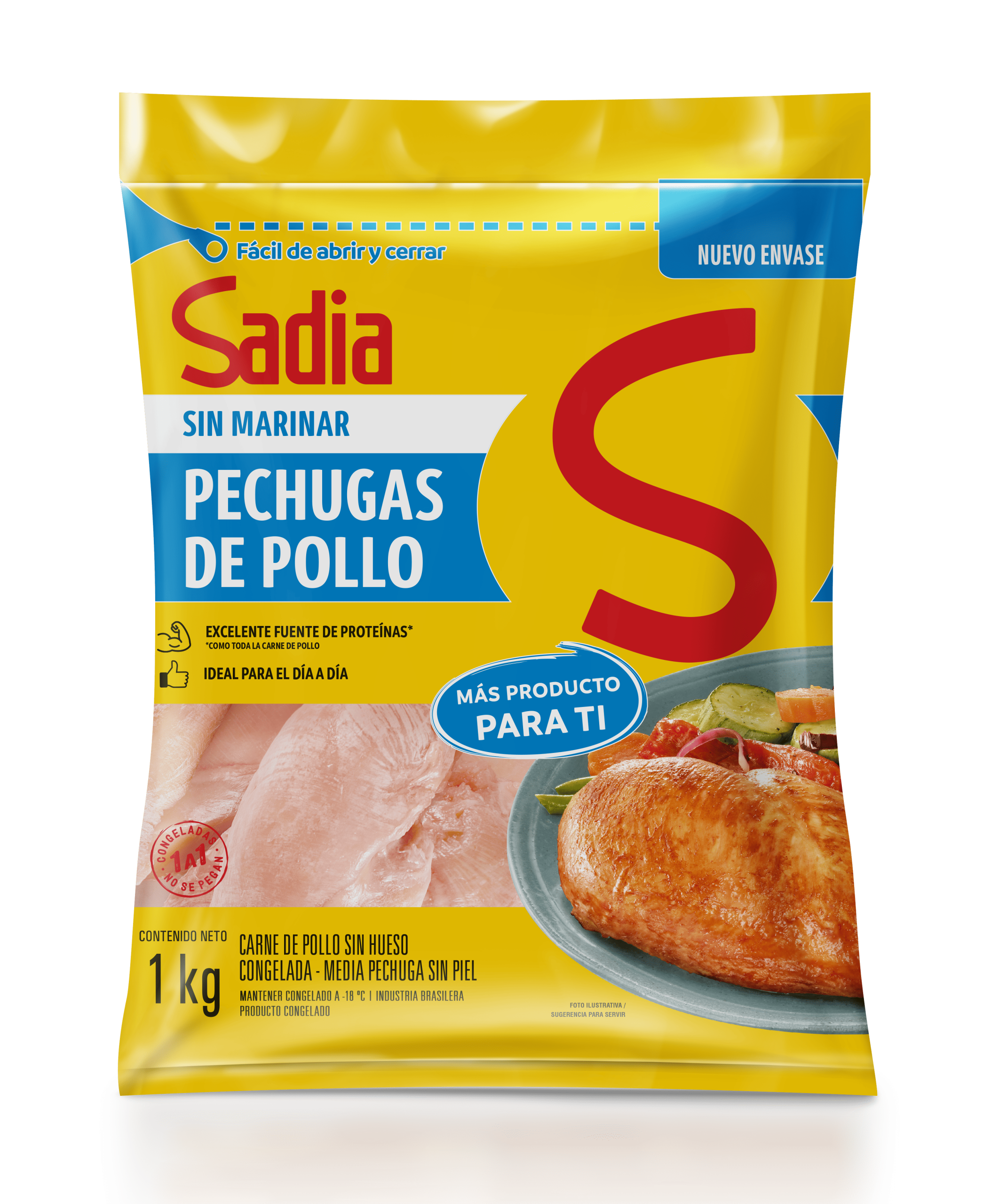 Pechuga de Pollo Deshuesada IQF Sadia Ziploc 12 x 1 kg