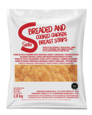 Tiritas de Pechuga de Pollo Rebozadas Congeladas Sadia 3 x 2 kg